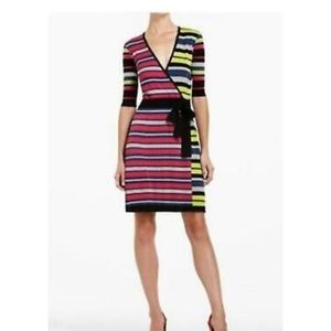 BCBG Striped Wrap Knit Dress